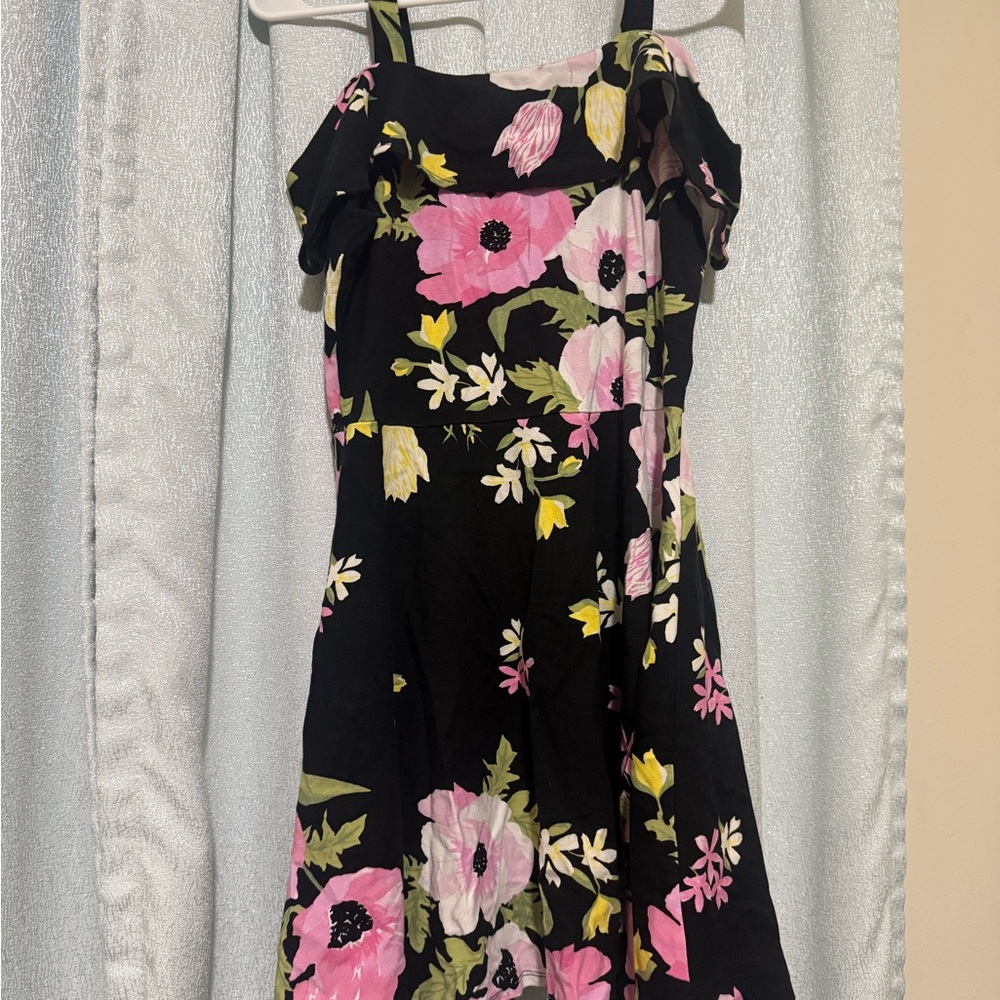 Black and Pink Sundress with Spaghetti Straps